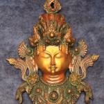 Pure Brass Tara Devi Wall Hanging in Antique Dual-Tone Finish - 10.5 Inches